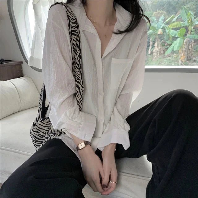 Oversized Groene Blouse - Vintage Stijl
