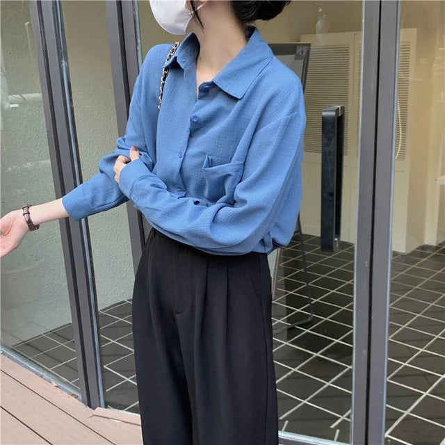 Oversized Green Blouse - Vintage Style