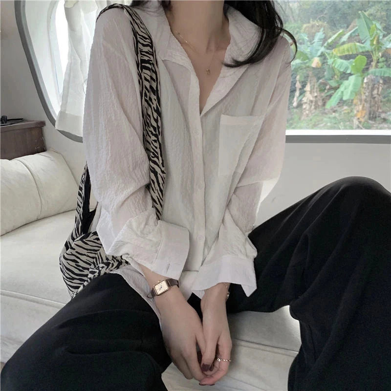 Oversized Groene Blouse - Vintage Stijl