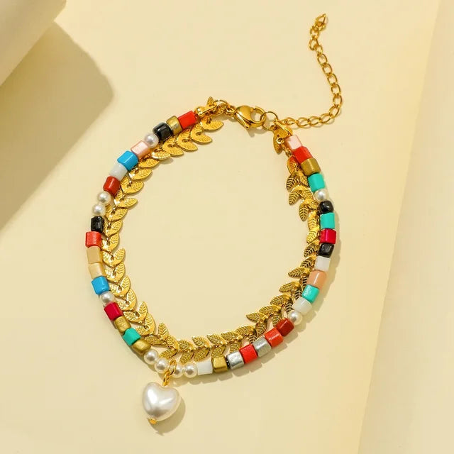 Gioia e Amore Braccialetti a Cuore in Acciaio Inossidabile Multi-Stile di Connessione