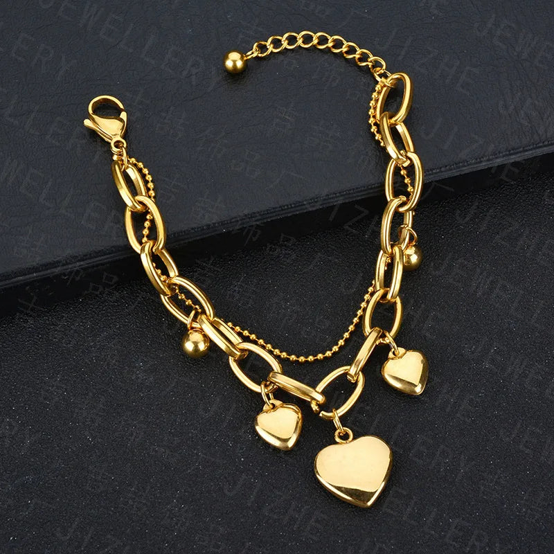 Liefde in Staal Dubbel Laagse Armbanden