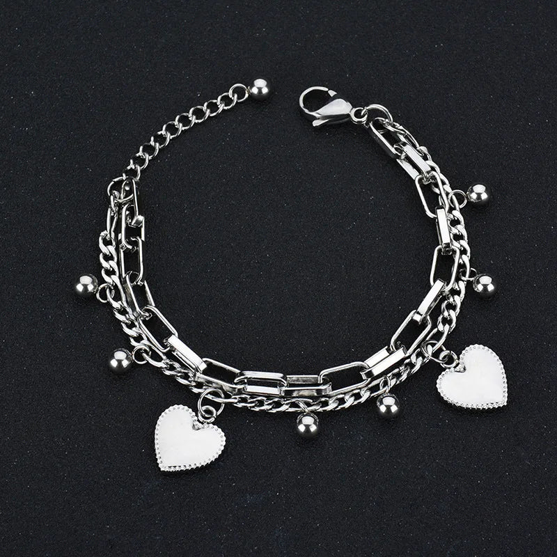 Liefde in Staal Dubbel Laagse Armbanden