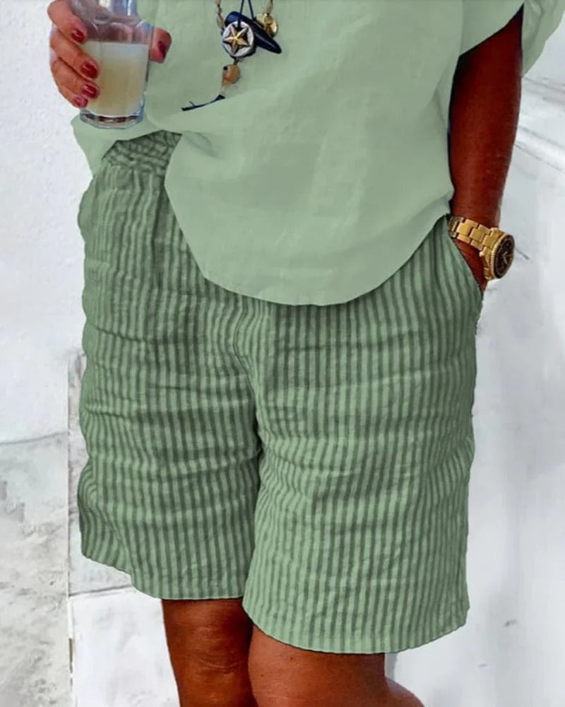 Michela | Shorts met elegant gestreepte motief