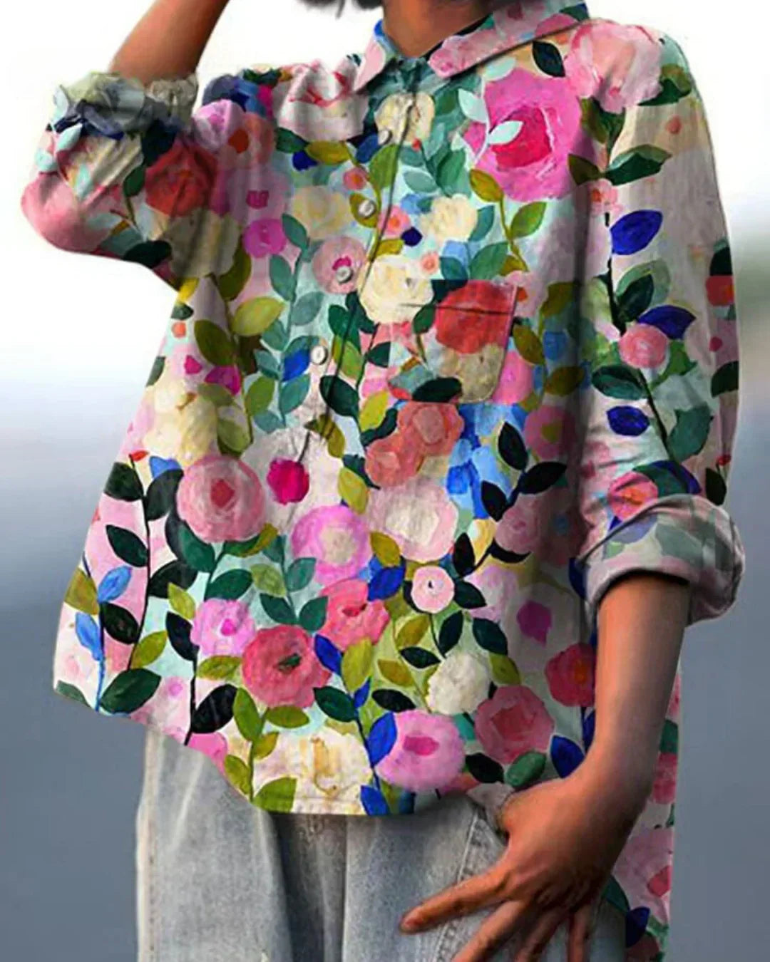 Michelle | Vintage Puff Blouse met Lange Mouwen