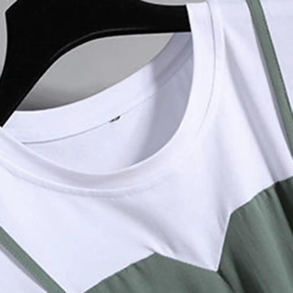 Aurora Mode Belt Dress with Color Blocks