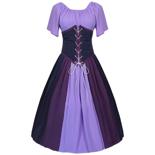Glorreiches Renaissance Kleid Damen Mittelalterliche Gotische Lange Maxi Retro Kleid Viktorianische Schnürung Party Ballkleid