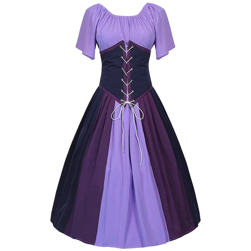 Glorreiches Renaissance Kleid Damen Mittelalterliche Gotische Lange Maxi Retro Kleid Viktorianische Schnürung Party Ballkleid