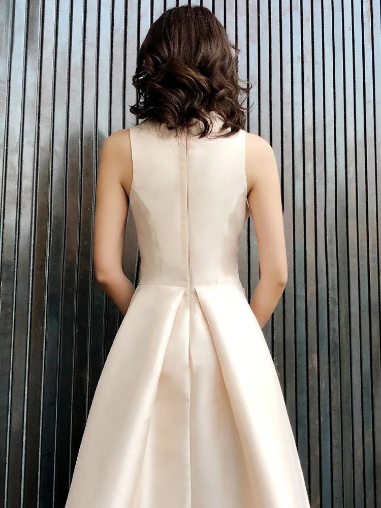Elegante Mouwloze Midi-Rok Jurk voor Formele Gelegenheden