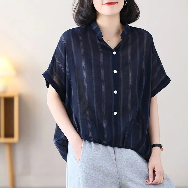 UrbanChic Zomer Katoenen Hennep Dames Shirt Tops