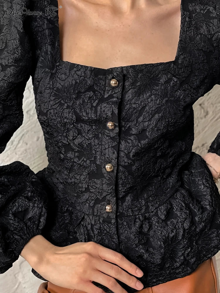 Elegante Blusa Jacquard da Donna Elegante