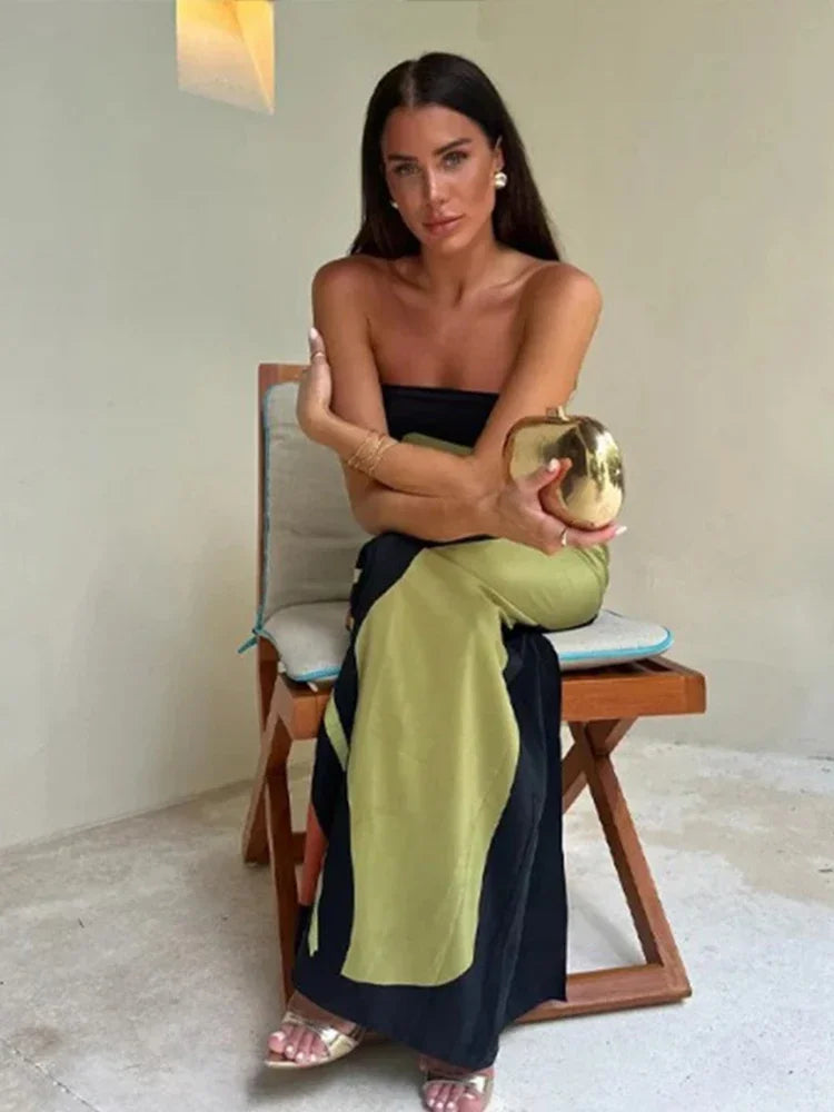 Nova Flowers Strapless Long Dress