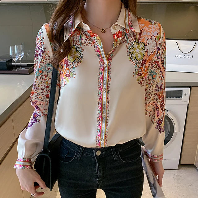 Elegancia Couture Fashionable Floral Print Shirts for Women