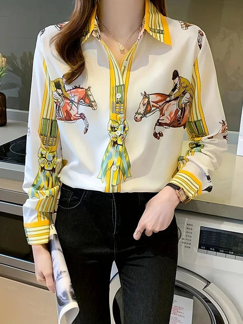 Elegancia Couture Fashionable Floral Print Shirts for Women