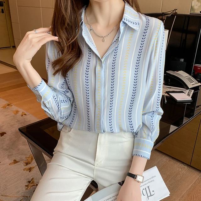 Elegancia Couture modische Blumenmuster Hemden für Frauen