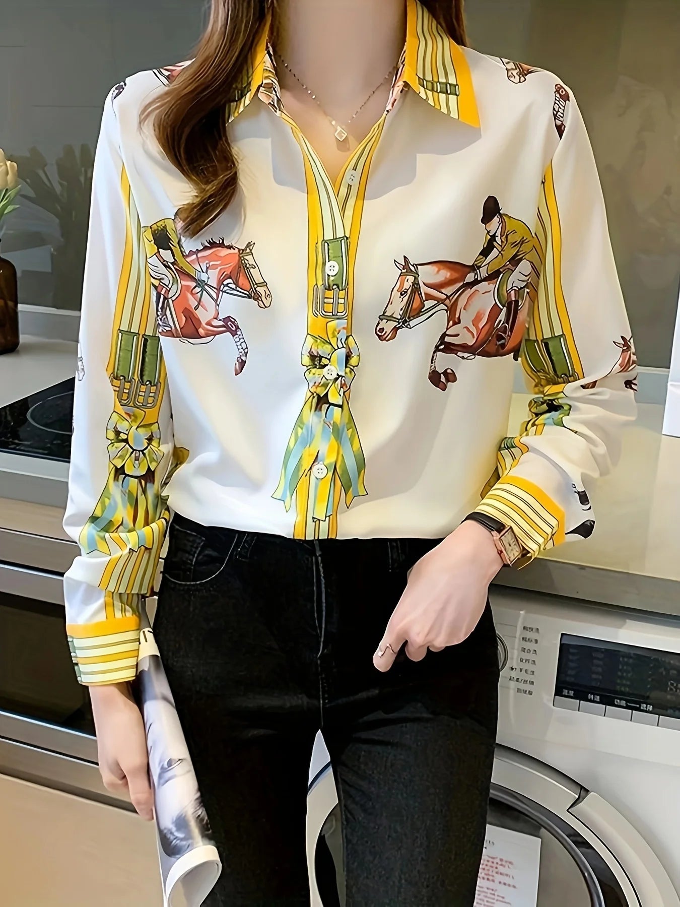 Elegancia Couture Fashionable Floral Print Shirts for Women