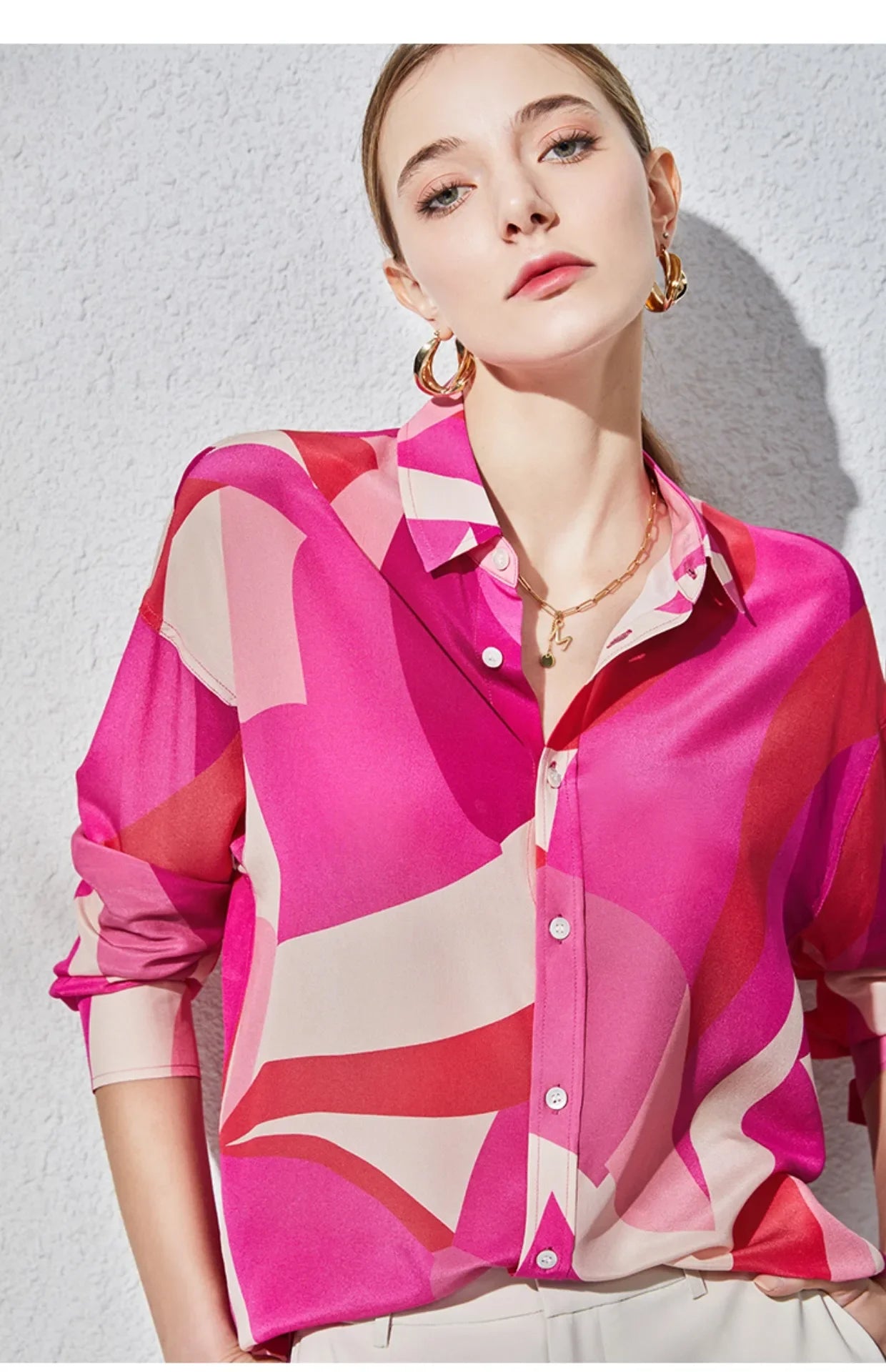 Glamouröser Stil Button-Down Damenblusen