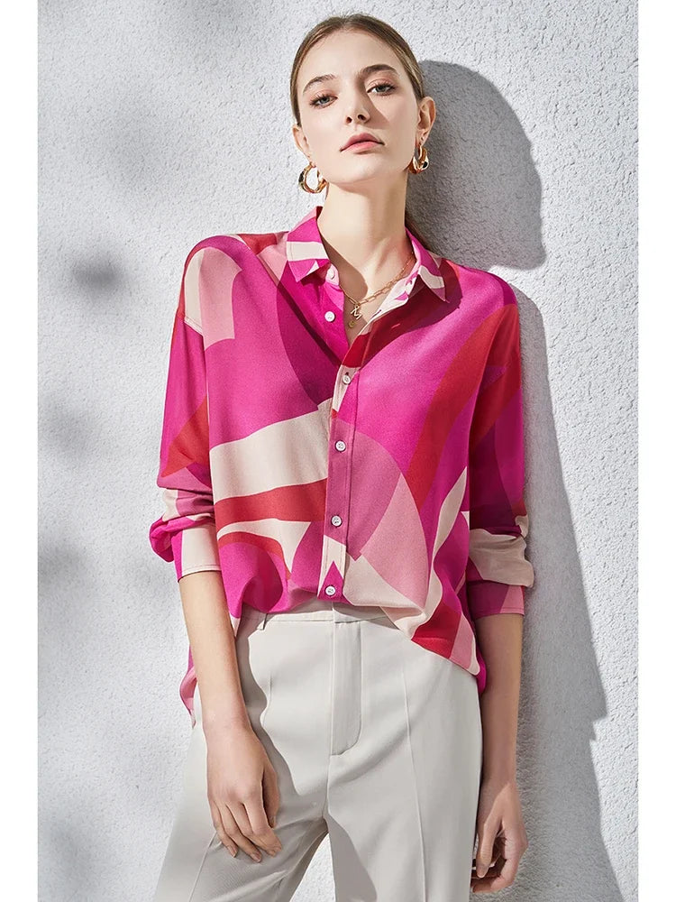 Glamouröser Stil Button-Down Damenblusen