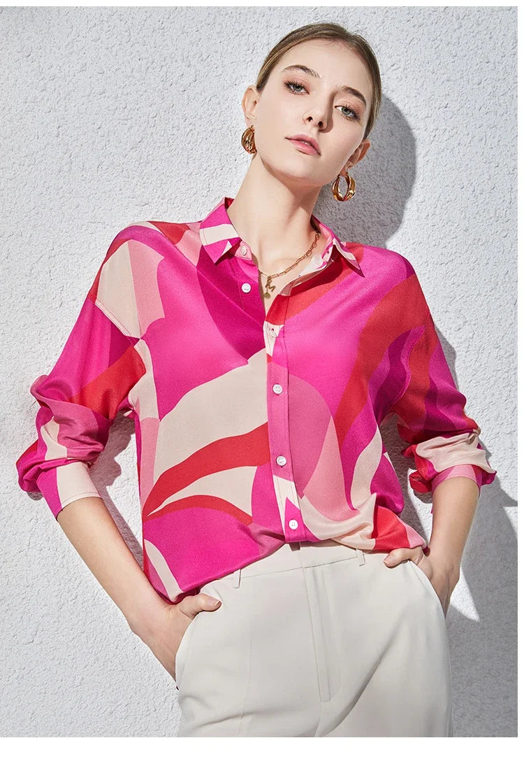 Glamouröser Stil Button-Down Damenblusen