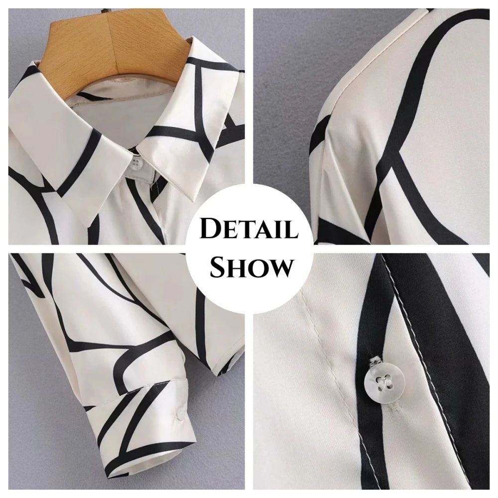 Fashionable 3D Checked Long Sleeve Top for Women