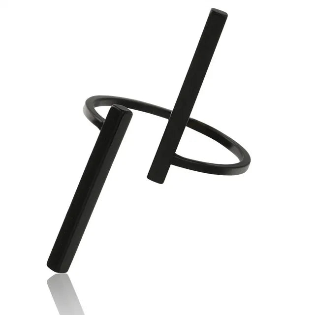 Modus Einfache Stil Lange Streifen Geometrischer Offener Ring