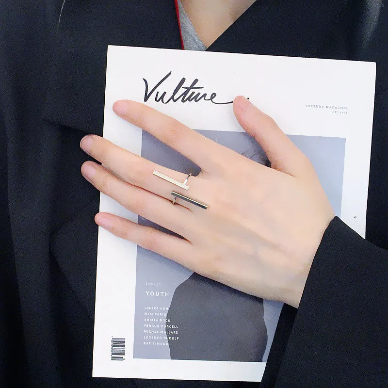 Mode Simple Style Long Strip Geometric Open Ring