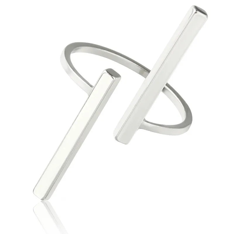 Mode Simple Style Long Strip Geometric Open Ring