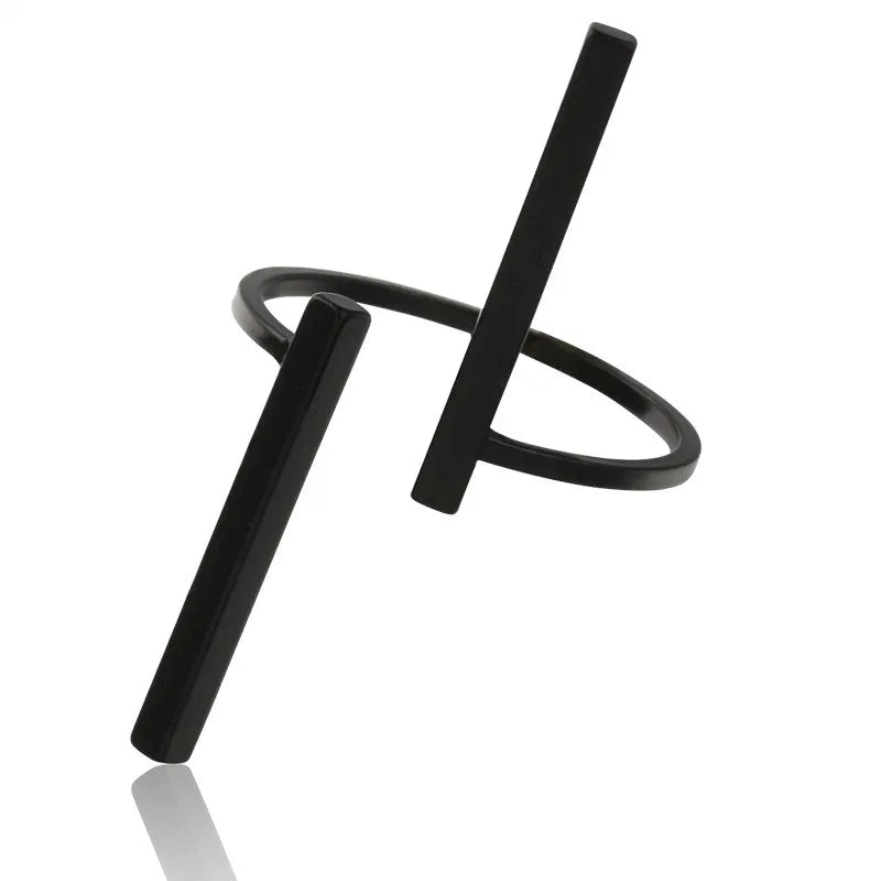 Mode Simple Style Long Strip Geometric Open Ring