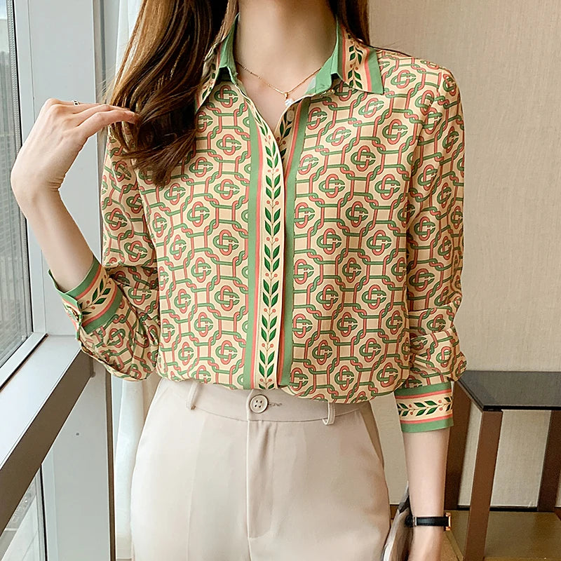 Modische Kettenmuster Bluse für Frauen