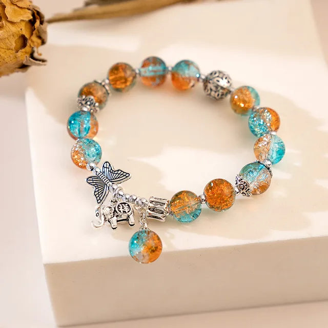 Zonnestraal Glans Betoverende Bohemian Armband met Kleurrijke Kristal Kralen