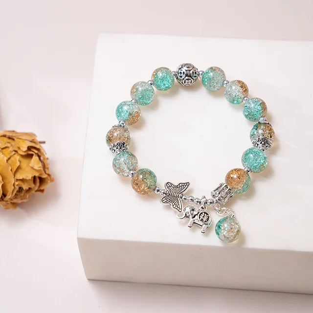 Zonnestraal Glans Betoverende Bohemian Armband met Kleurrijke Kristal Kralen