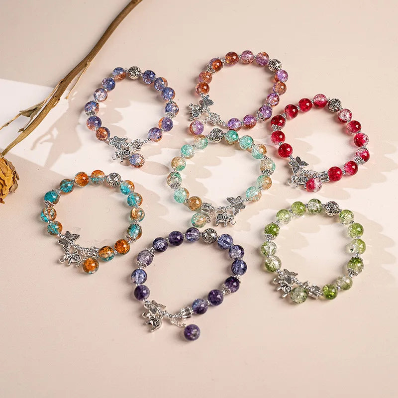 Zonnestraal Glans Betoverende Bohemian Armband met Kleurrijke Kristal Kralen