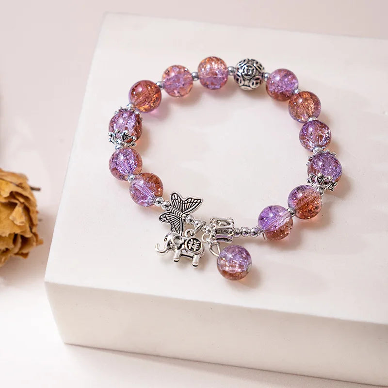 Zonnestraal Glans Betoverende Bohemian Armband met Kleurrijke Kristal Kralen