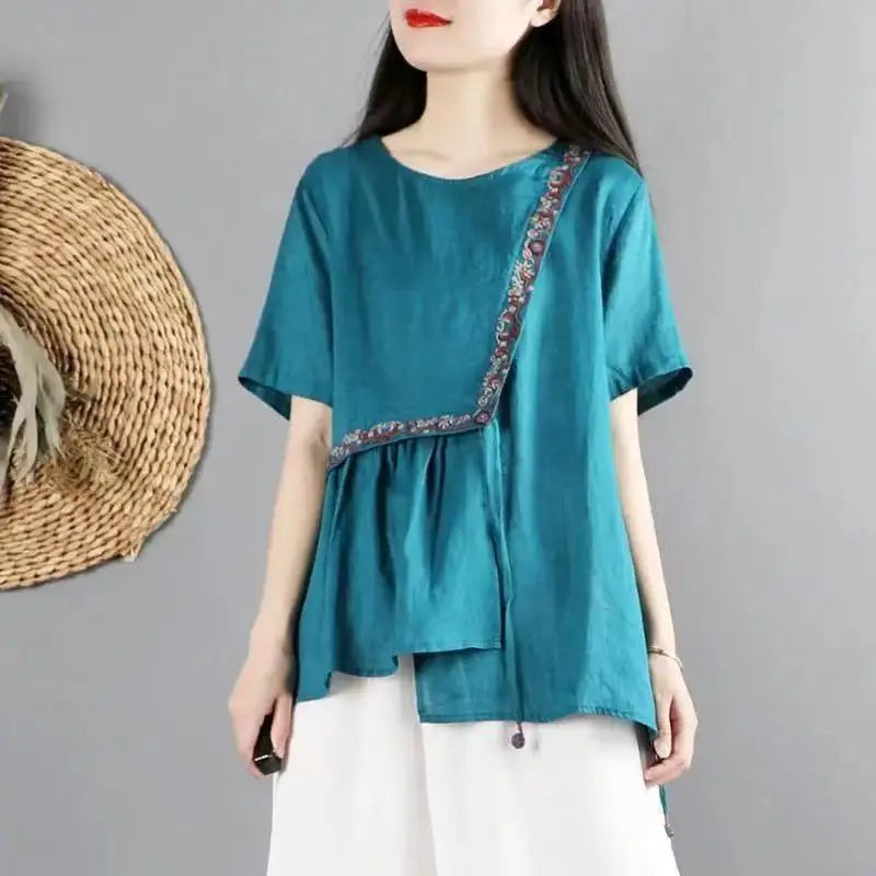 Lens Collection by Eva: Summer Fun Blouse with Embroidery