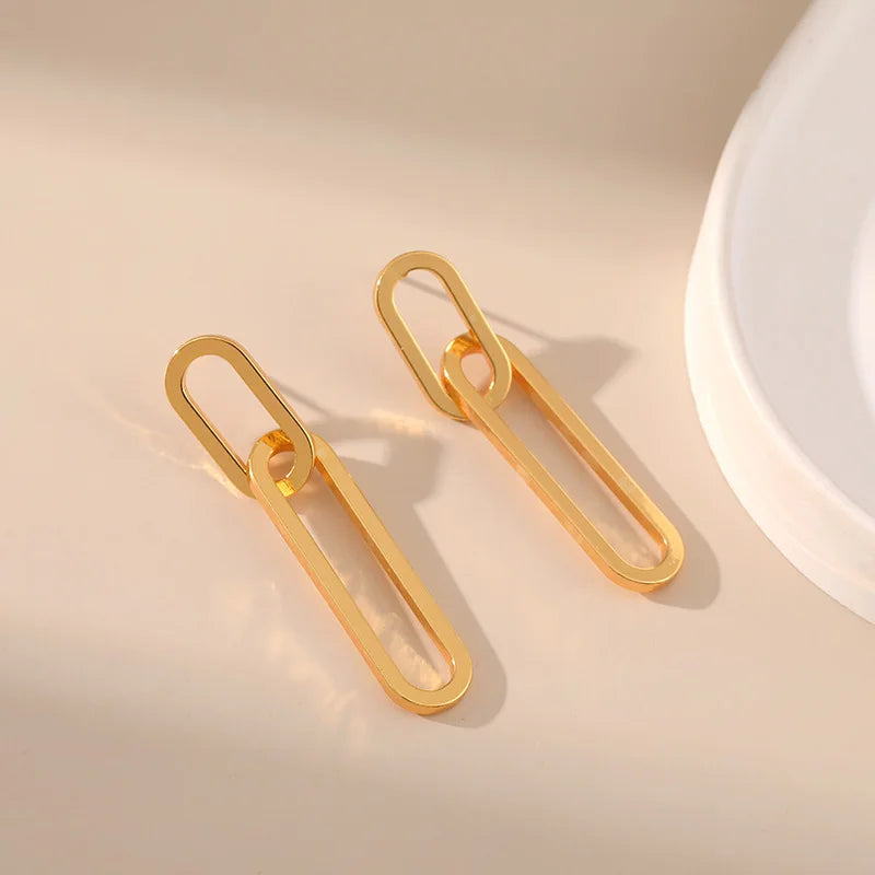 Stijlvolle Mode Paperclip Oorbellen