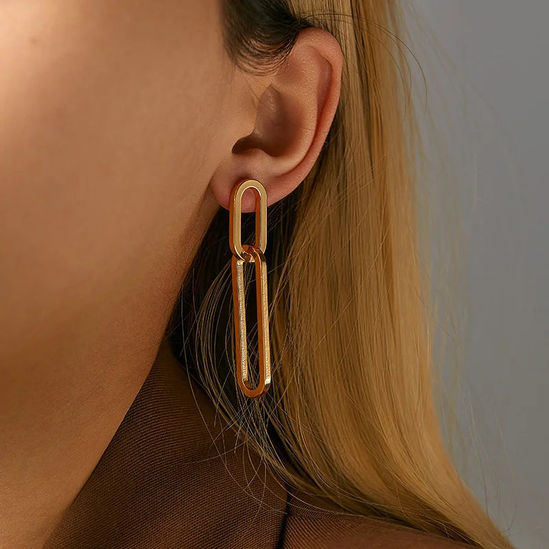 Stijlvolle Mode Paperclip Oorbellen