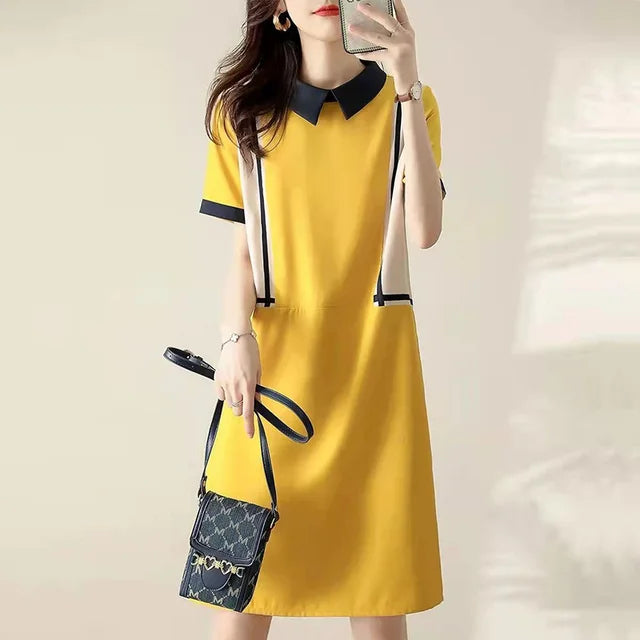 Bella Peter Pan Kraag Midi Jurk