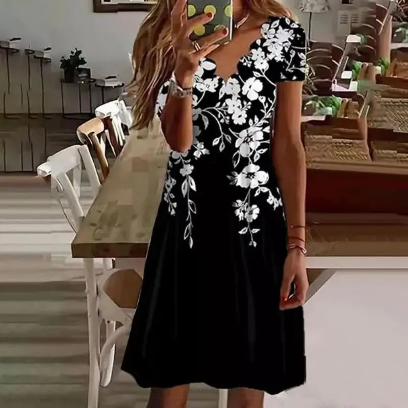 Sonnenschein Mode Bedrucktes Sommerkleid für Frauen