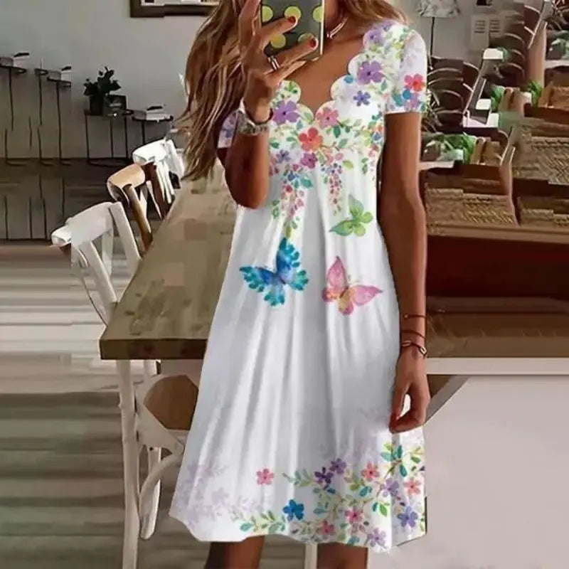 Sonnenschein Mode Bedrucktes Sommerkleid für Frauen