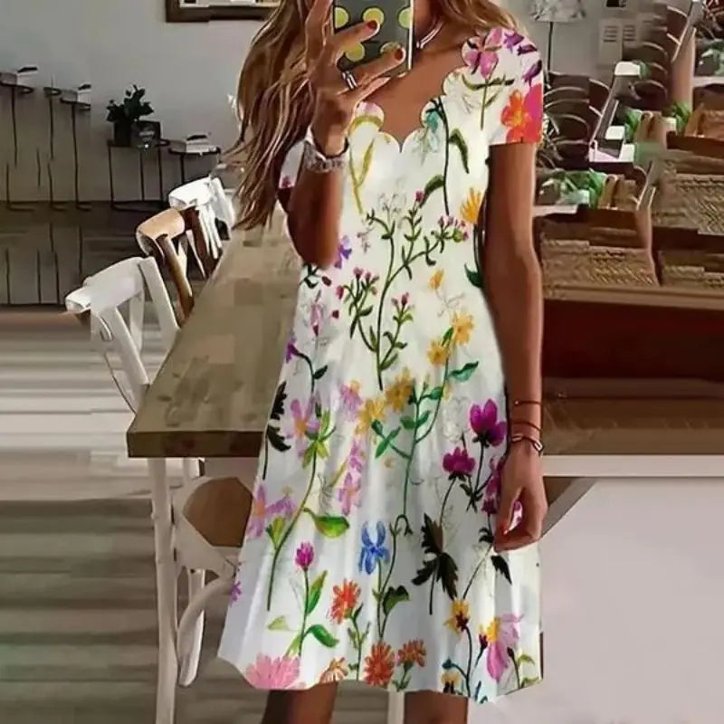 Sonnenschein Mode Bedrucktes Sommerkleid für Frauen