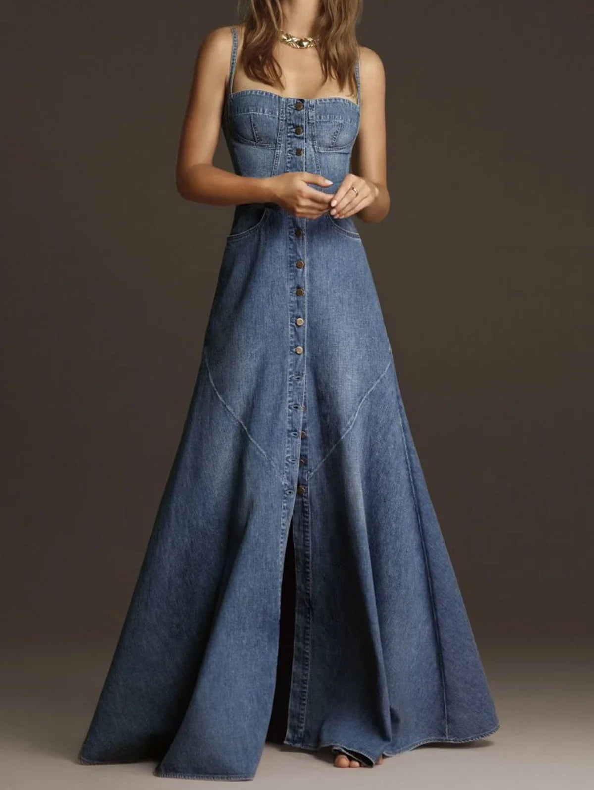 ModeStijl's Stijlvolle Denim Tankjurk voor Dames