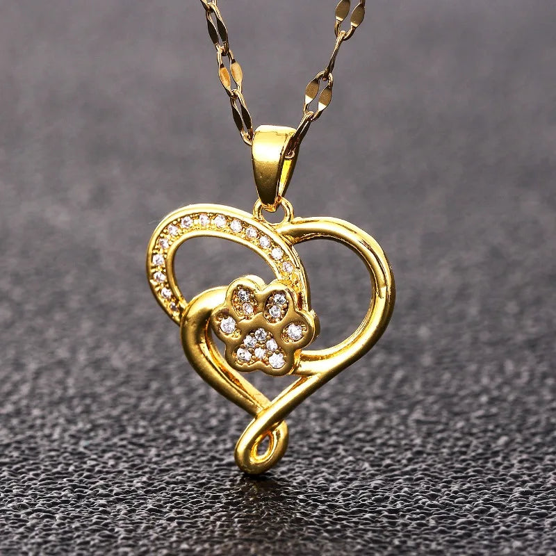 Enchanting Zircon Heart Pendant Necklace for Stylish Women