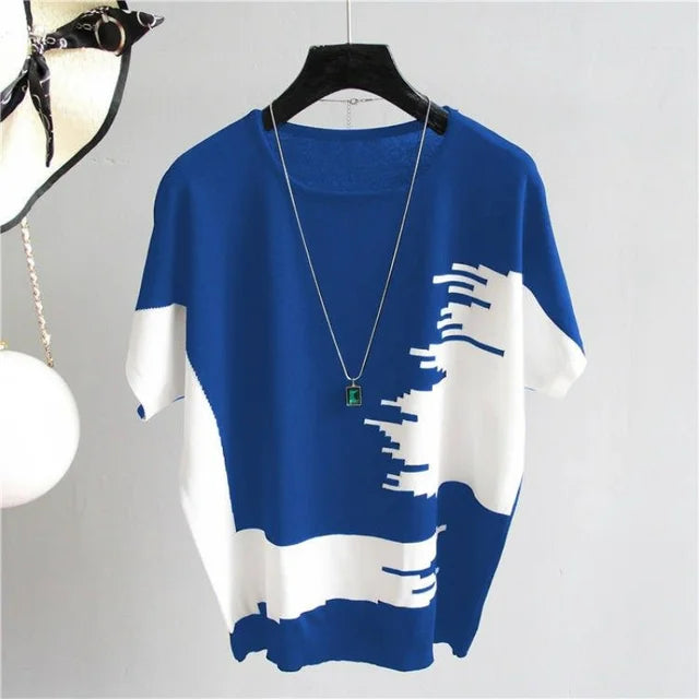 Modieuze Zomer Oversized Ice Silk T-Shirt Vrouwen