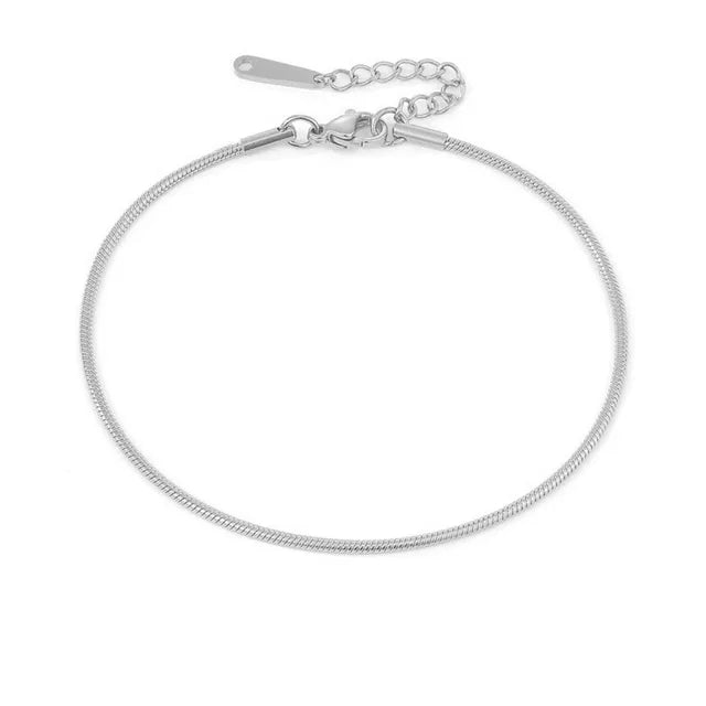 Collana cavigliera serpente colore argento Mode