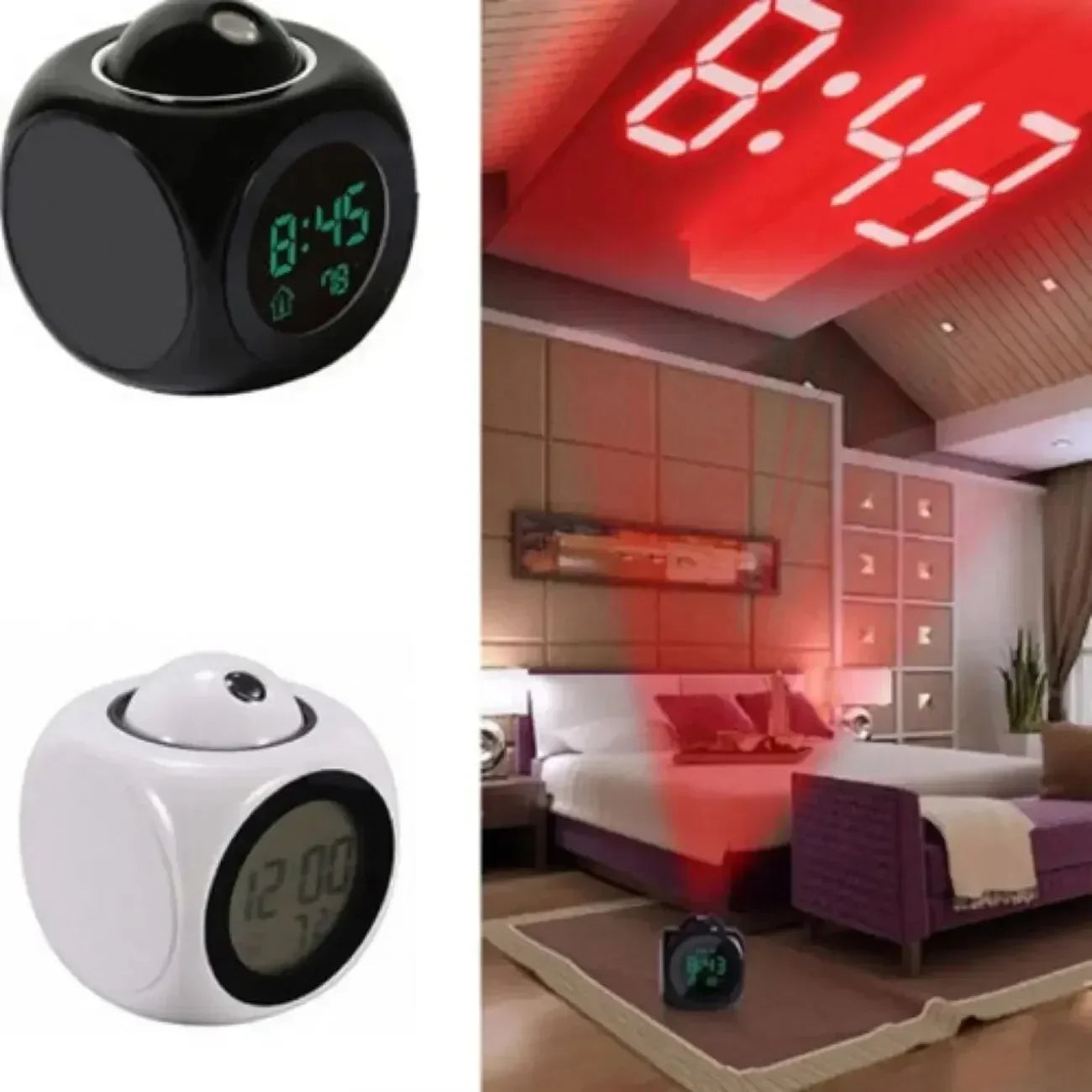 Moderne LED Projectieklok