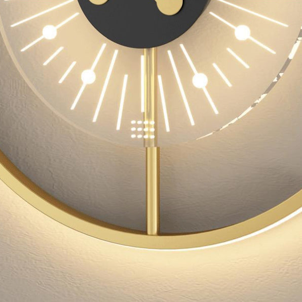 Modern LED Wall Clock in Half Moon Shape