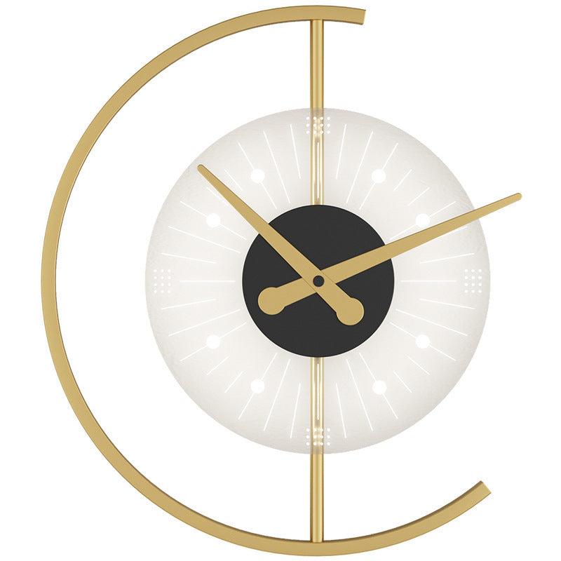 Modern LED Wall Clock in Half Moon Shape