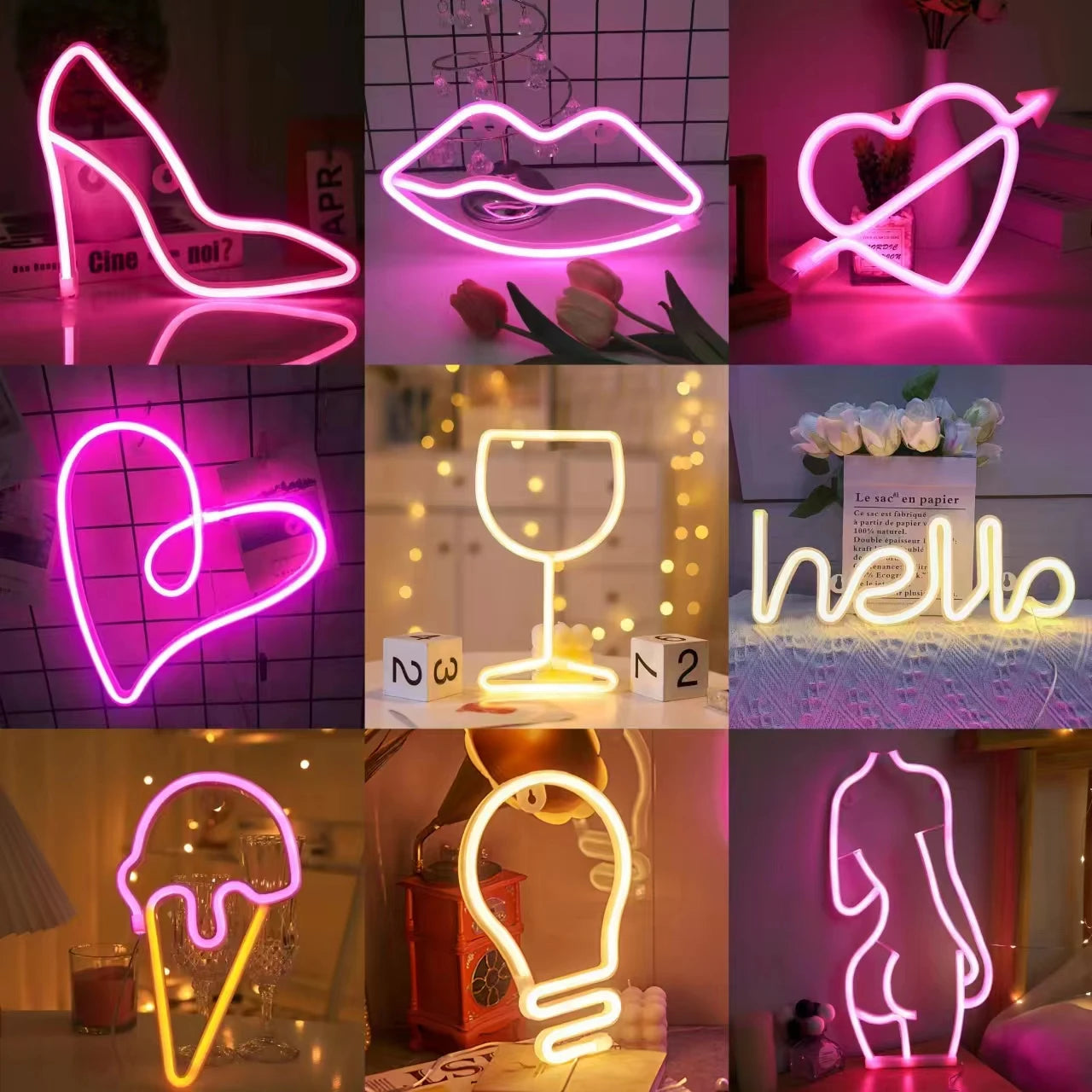 Lampada da parete LED al neon moderna