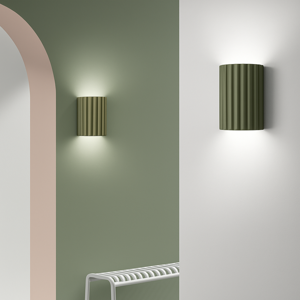 Moderne cilinderwandlamp met ribben