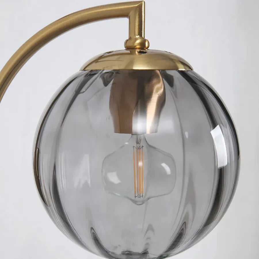 Lampada da parete retrò moderna con globo in vetro fumé