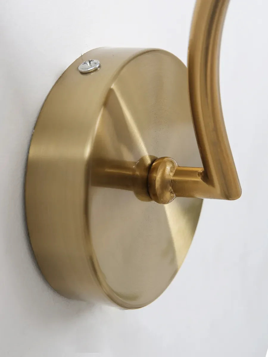 Lampada da parete retrò moderna con globo in vetro fumé